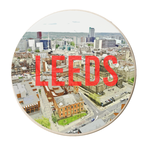 LEEDS - RED - personalised beer coaster by AP