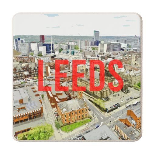 LEEDS - RED - personalised beer coaster by AP