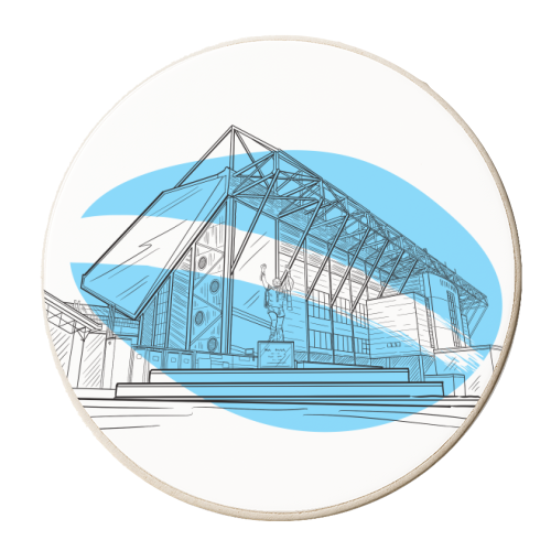 Leeds Stadium Illustration - personalised beer coaster by Adam Regester