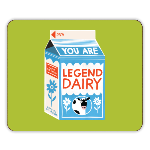 Legend Dairy Funny Milk Cow Design - designer placemat by AbiGoLucky