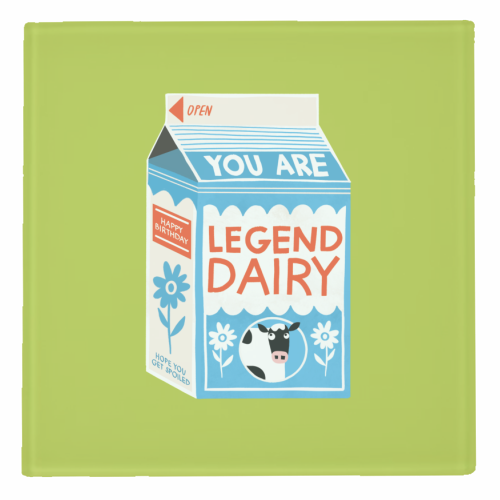 Legend Dairy Funny Milk Cow Design - personalised beer coaster by AbiGoLucky
