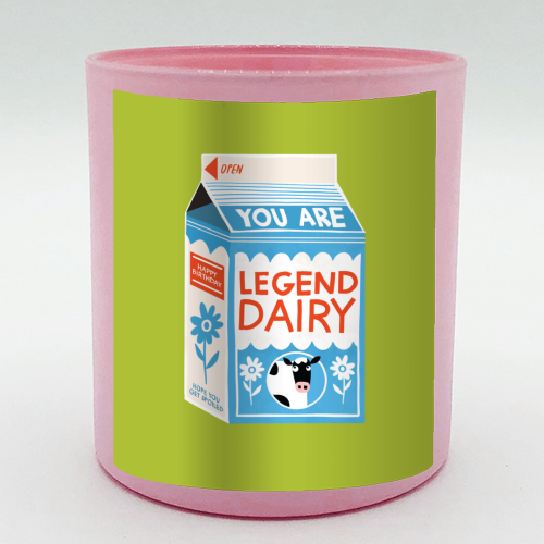 Legend Dairy Funny Milk Cow Design - scented candle by AbiGoLucky