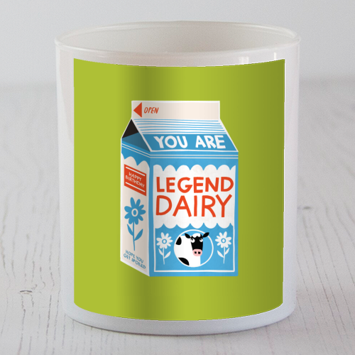 Legend Dairy Funny Milk Cow Design - scented candle by AbiGoLucky