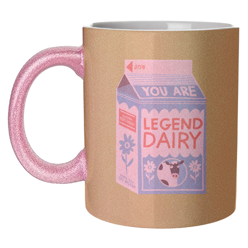 Legend Dairy Funny Milk Cow Design - unique mug by AbiGoLucky
