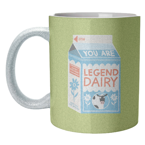 Legend Dairy Funny Milk Cow Design - unique mug by AbiGoLucky