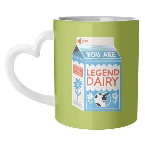 Legend Dairy Funny Milk Cow Design - unique mug by AbiGoLucky