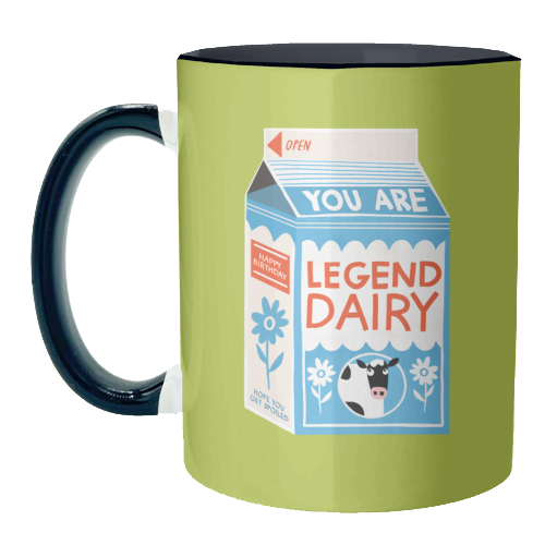 Legend Dairy Funny Milk Cow Design - unique mug by AbiGoLucky