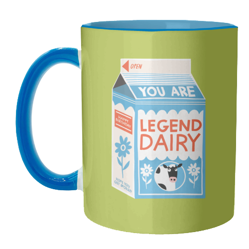 Legend Dairy Funny Milk Cow Design - unique mug by AbiGoLucky