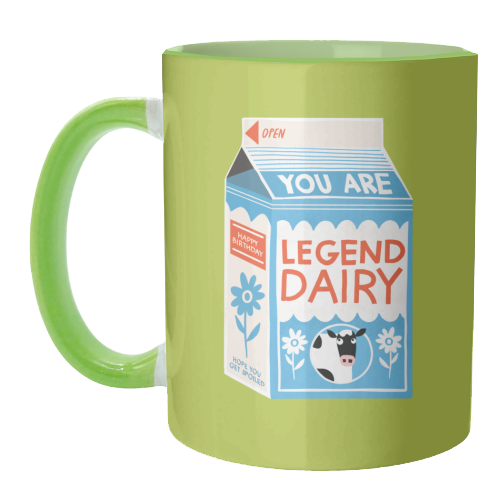 Legend Dairy Funny Milk Cow Design - unique mug by AbiGoLucky