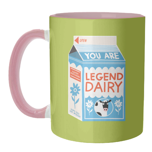 Legend Dairy Funny Milk Cow Design - unique mug by AbiGoLucky