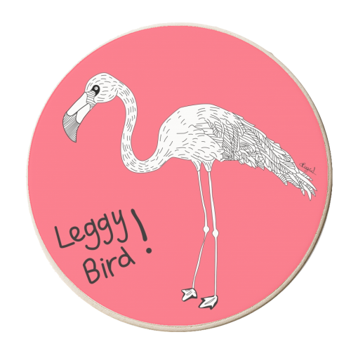 Leggy Bird - personalised beer coaster by Casey Rogers