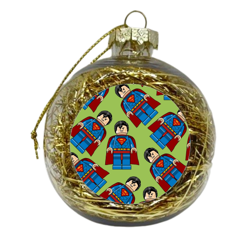 lego superman - xmas bauble by ainsley wilson