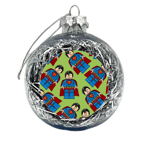 lego superman - xmas bauble by ainsley wilson