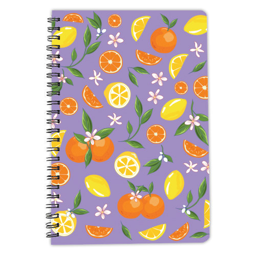 Lemon & Orange Purple Twist - personalised A4, A5, A6 notebook by Niamh McKeown