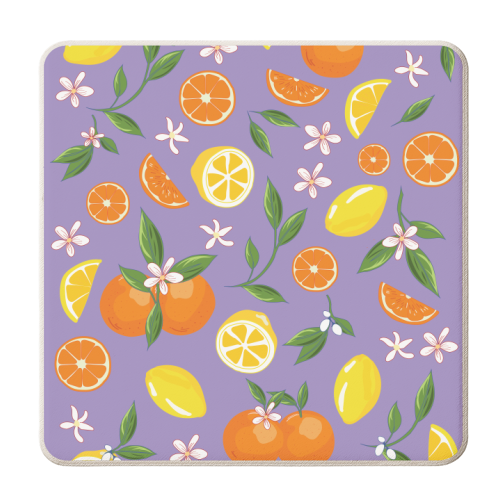 Lemon & Orange Purple Twist - personalised beer coaster by Niamh McKeown
