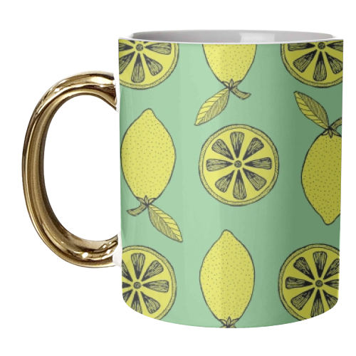 Lemon Slice - unique mug by Yazmin Brooks