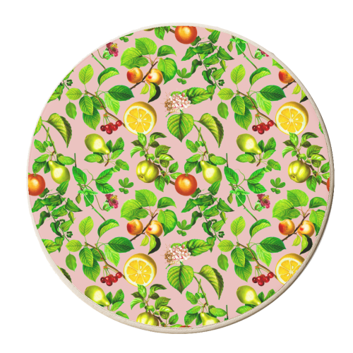lemons and flowers - personalised beer coaster by Anastasios Konstantinidis