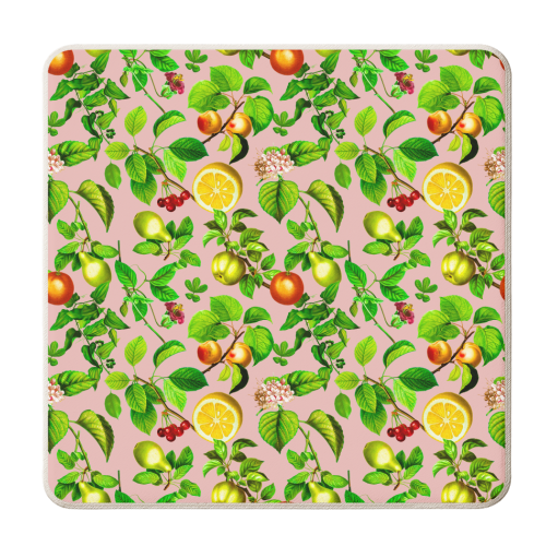 lemons and flowers - personalised beer coaster by Anastasios Konstantinidis