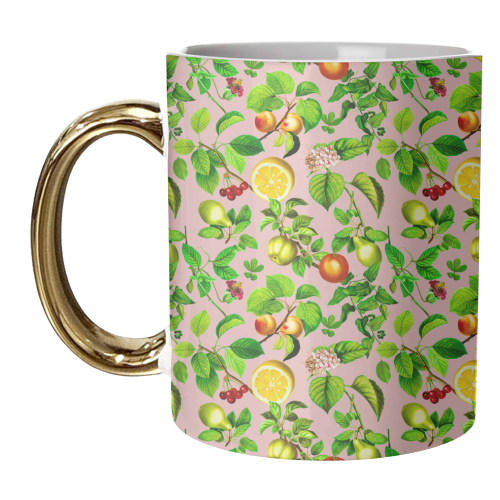 lemons and flowers - unique mug by Anastasios Konstantinidis
