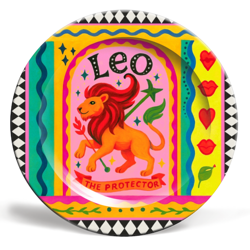 Leo star sign - ceramic dinner plate by Wallace Elizabeth
