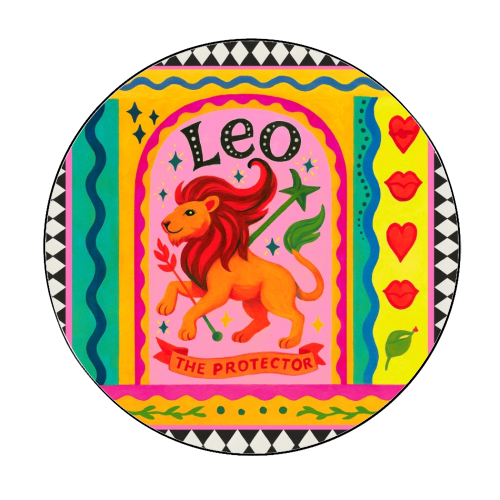 Leo star sign - Circle Sticker by Wallace Elizabeth