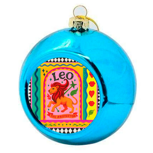 Leo star sign - colourful christmas bauble by Wallace Elizabeth