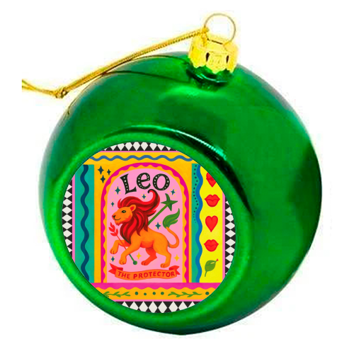 Leo star sign - colourful christmas bauble by Wallace Elizabeth