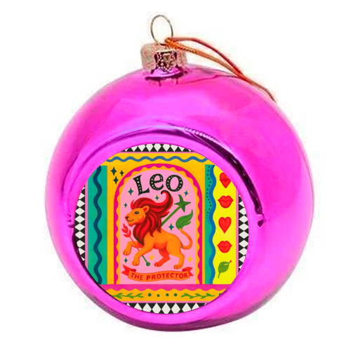 Leo star sign - colourful christmas bauble by Wallace Elizabeth