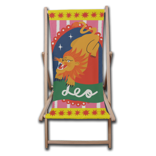 Leo Star Sign Design - canvas deck chair by AbiGoLucky