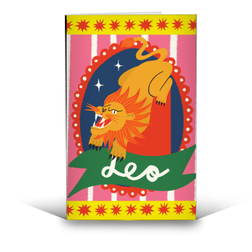 Leo Star Sign Design - funny greeting card by AbiGoLucky