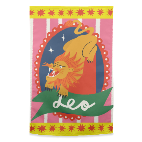 Leo Star Sign Design - funny tea towel by AbiGoLucky