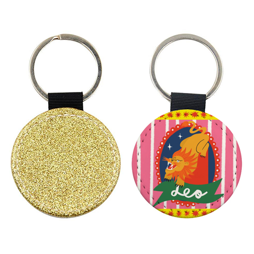 Leo Star Sign Design - keyring by AbiGoLucky