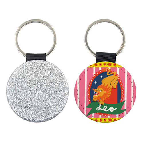 Leo Star Sign Design - keyring by AbiGoLucky