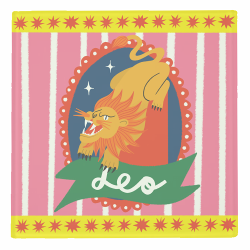 Leo Star Sign Design - personalised beer coaster by AbiGoLucky
