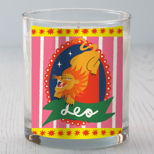 Leo Star Sign Design - scented candle by AbiGoLucky