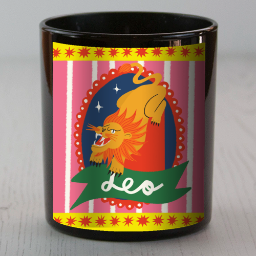 Leo Star Sign Design - scented candle by AbiGoLucky