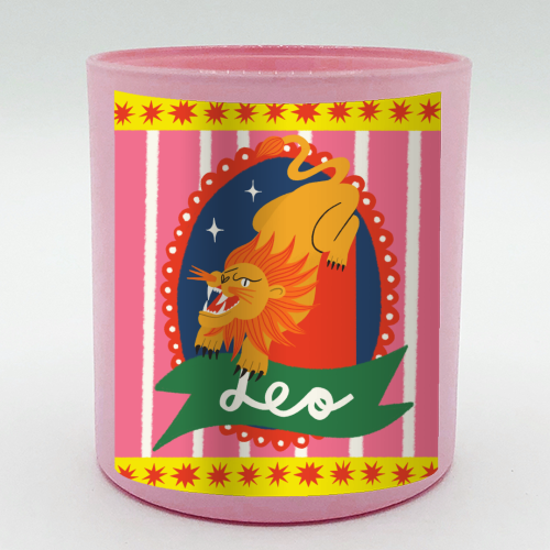 Leo Star Sign Design - scented candle by AbiGoLucky