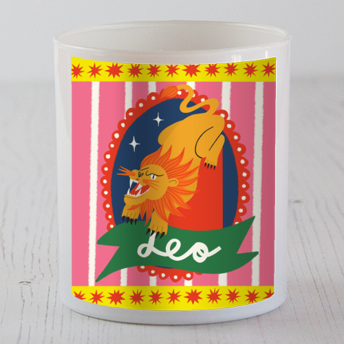 Leo Star Sign Design - scented candle by AbiGoLucky