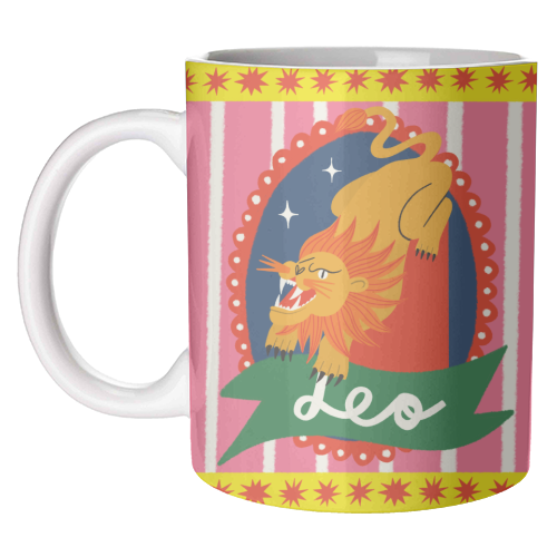 Leo Star Sign Design - unique mug by AbiGoLucky