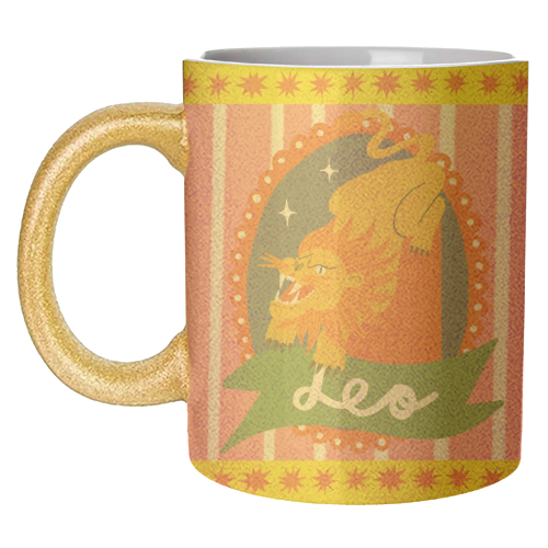 Leo Star Sign Design - unique mug by AbiGoLucky