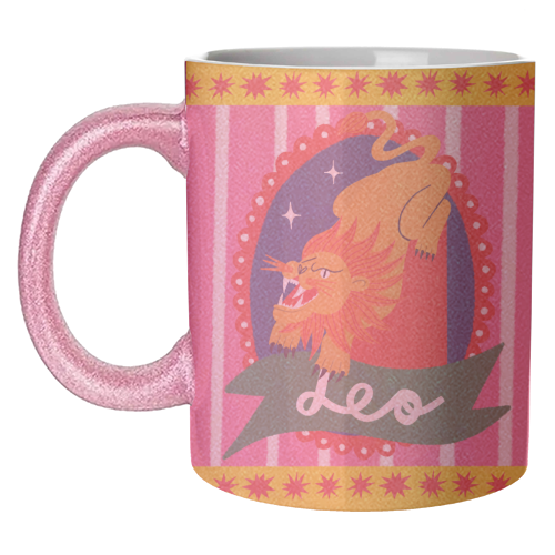 Leo Star Sign Design - unique mug by AbiGoLucky