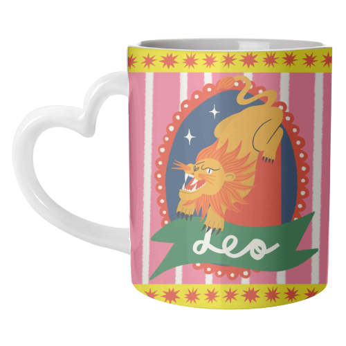 Leo Star Sign Design - unique mug by AbiGoLucky