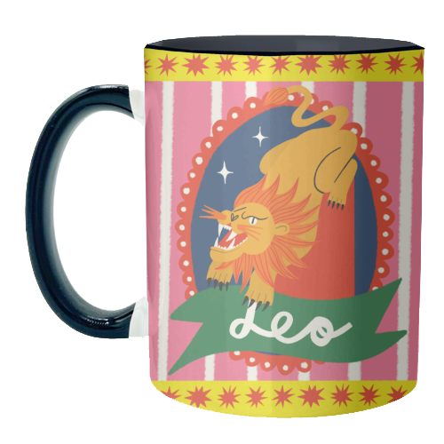Leo Star Sign Design - unique mug by AbiGoLucky