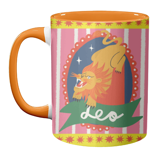 Leo Star Sign Design - unique mug by AbiGoLucky