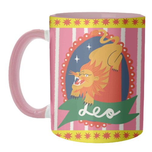 Leo Star Sign Design - unique mug by AbiGoLucky