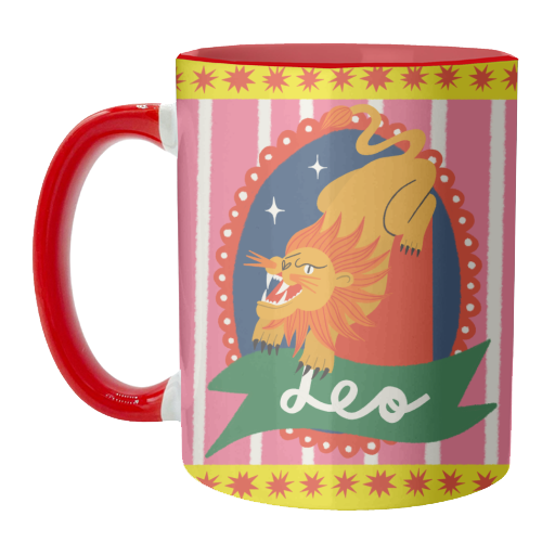 Leo Star Sign Design - unique mug by AbiGoLucky