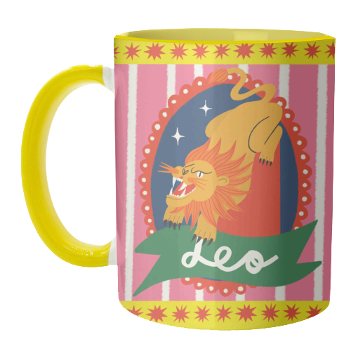Leo Star Sign Design - unique mug by AbiGoLucky