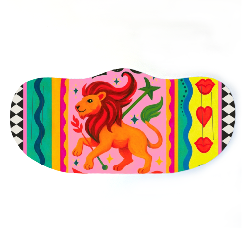 Leo star sign - face cover mask by Wallace Elizabeth