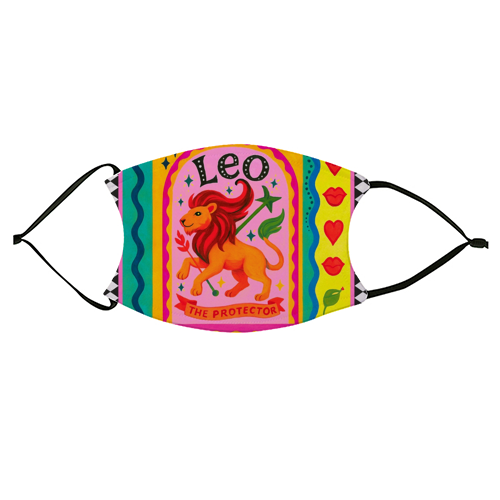Leo star sign - face cover mask by Wallace Elizabeth