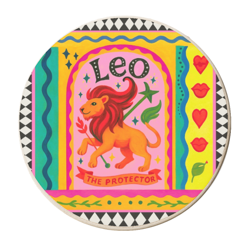 Leo star sign - personalised beer coaster by Wallace Elizabeth